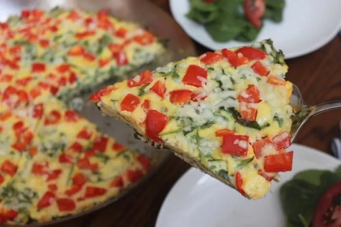 arugula, mushroom and red bell pepper frittata recipe