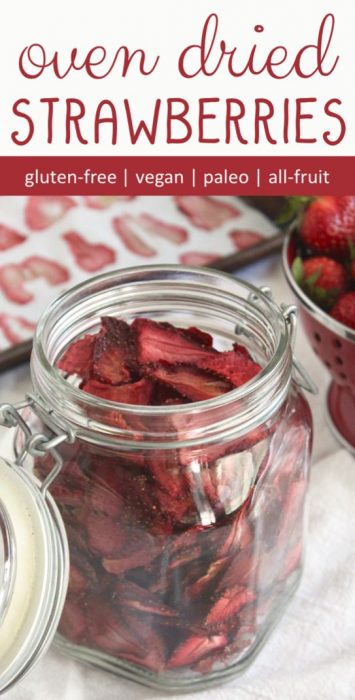 easy to make oven dried strawberries are a healthy school snack