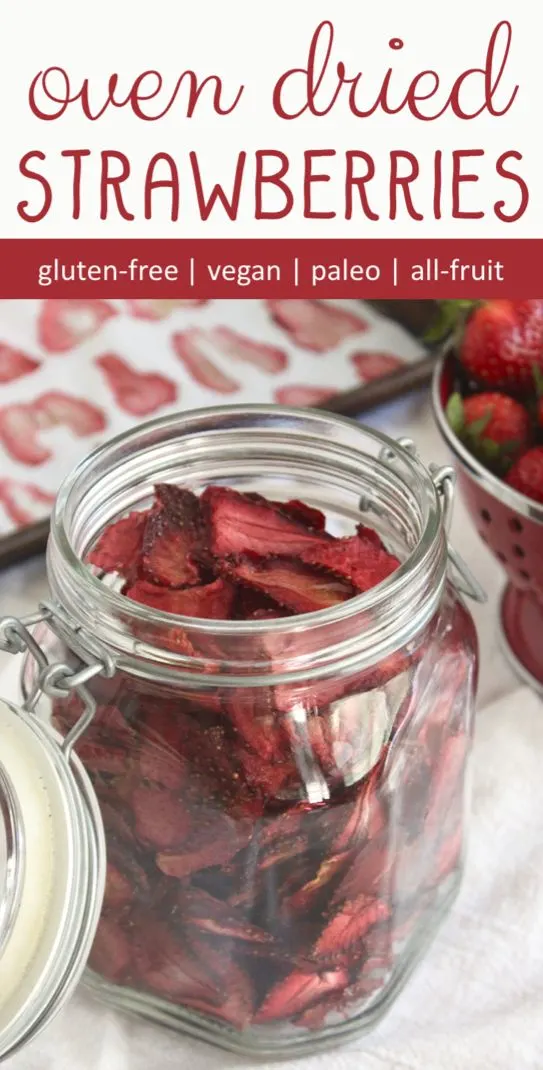 Easy to make oven dried strawberries are a healthy school snack