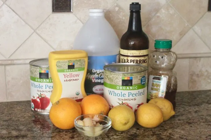ingredients for healthy homemade barbecue sauce without refined sugar