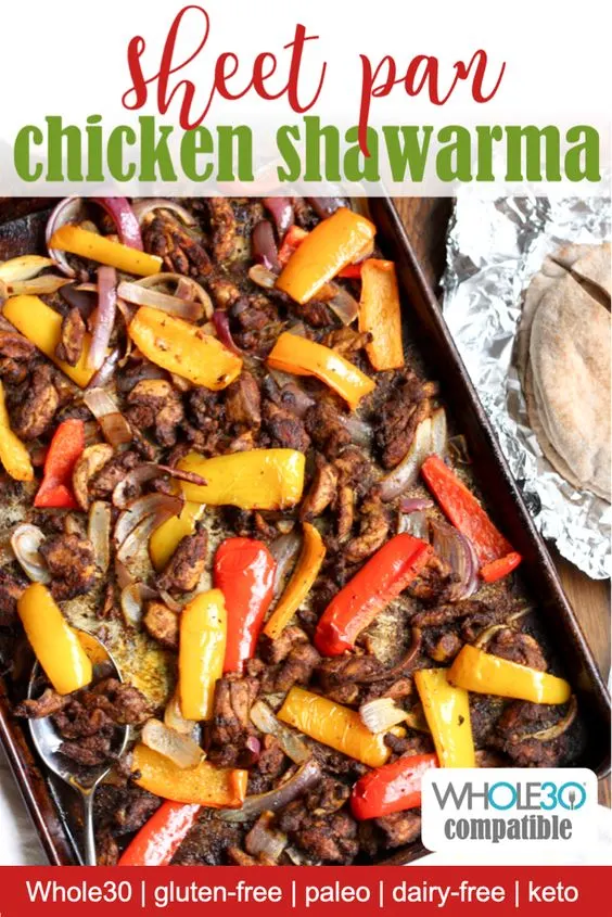 Sheet Pan whole30 chicken shawarma recipe