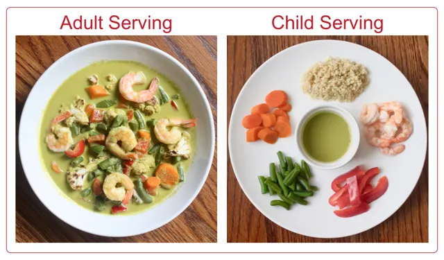 deconstructed thai green curry with shrimp