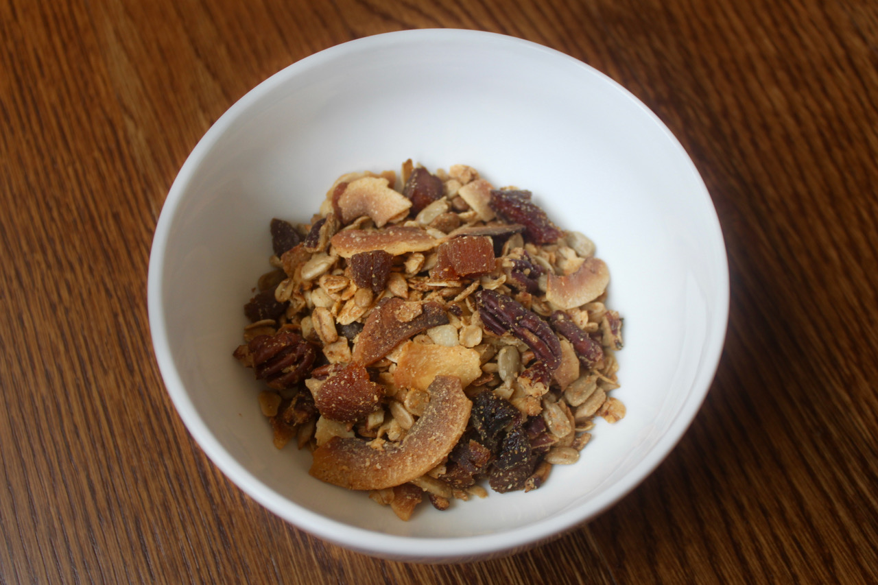protein packed apricot maple pecan granola with coconut gluten free vegan