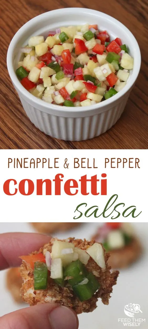 Paleo pineapple pepper confetti salsa recipe pin