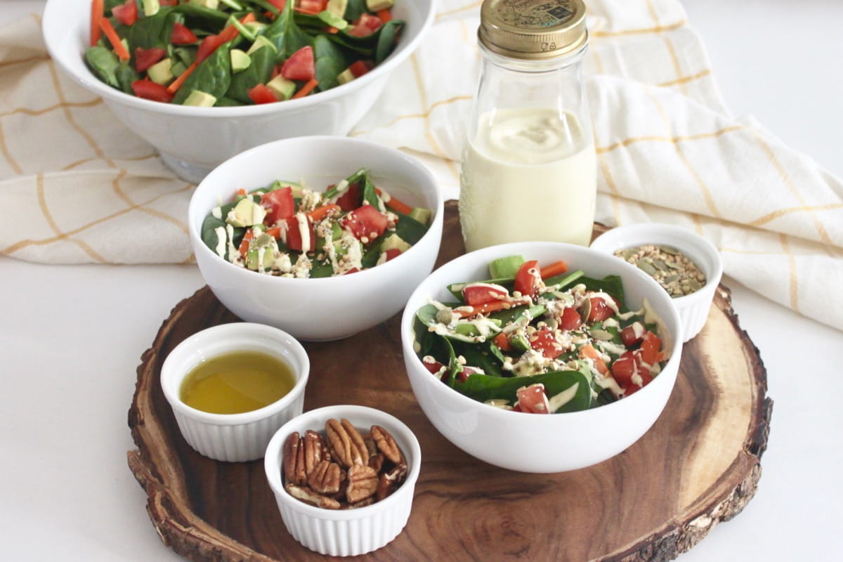 healthy salads contain fat to help absorb vitamins and other micronutrients
