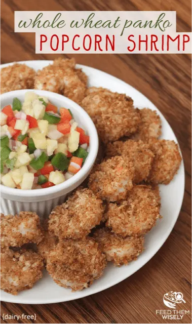 baked healthy popcorn shrimp whole wheat panko crumbs