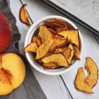 Easy to make oven dried peach chips
