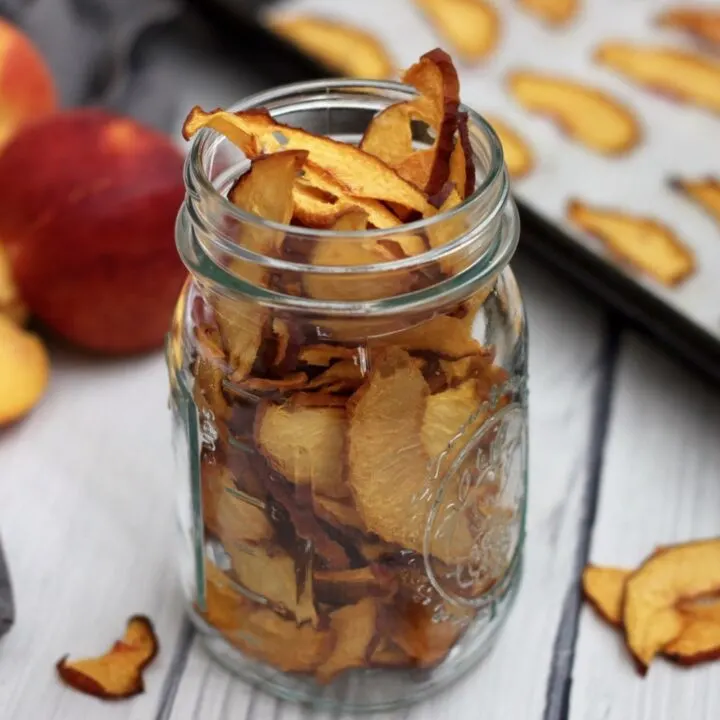 easy paleo peach chips baked in the oven