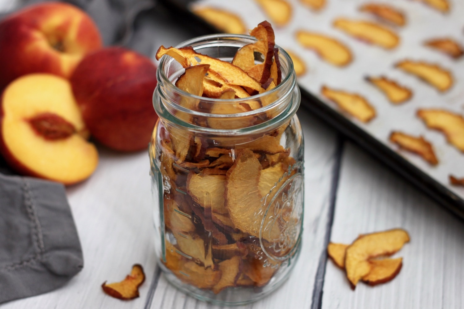 Oven Dried Peach Chips {Vegan, Paleo}