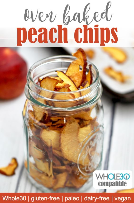 Homemade easy to make oven baked peach chips