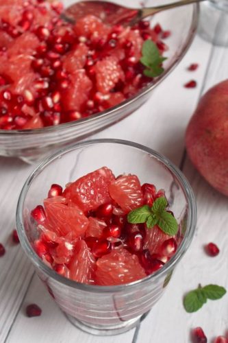 Grapefruit and Pomegranate Fruit Salad - Feed Them Wisely