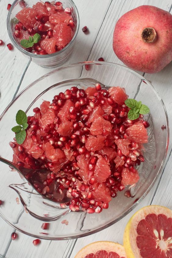 Vegan pomegranate citrus fruit salad recipe