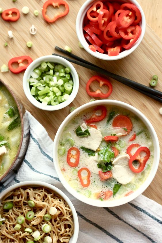 Anti-inflammatory Coconut Ginger Chicken Soup Recipe that is whole30 compatible and paleo