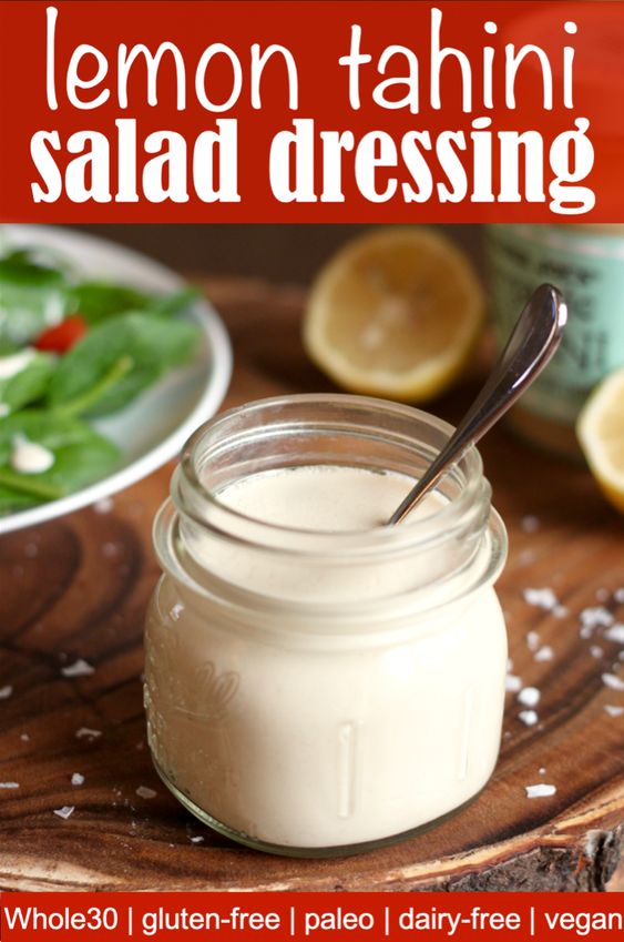 Lemon Tahini Salad Dressing - Feed Them Wisely