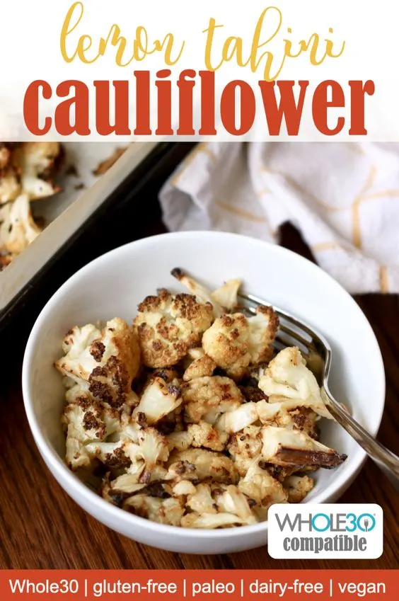 Lemon tahini roasted cauliflower