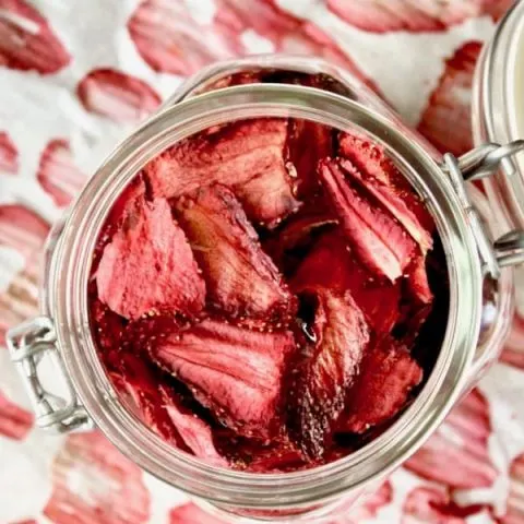 store oven dried strawberries in an airtight container