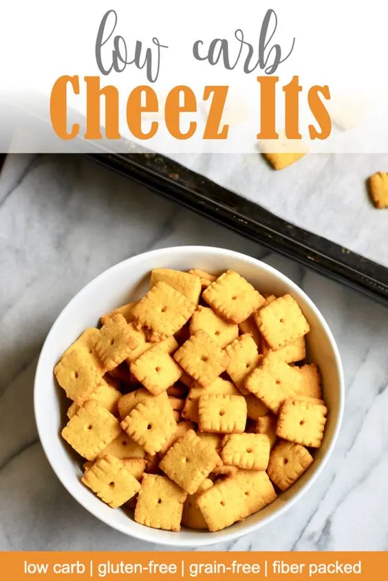 Homemade gluten free cheese crackers on a baking sheet