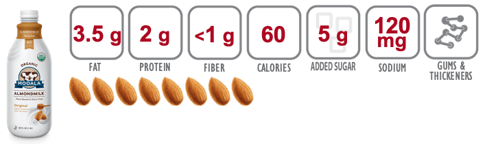 nutrition information for mooala original almondmilk