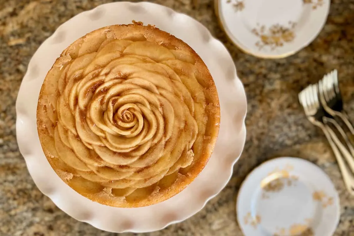 paleo apple honey upside down cake rose shaped