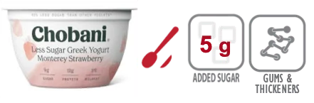 chobani less sugar greek yogurt strawberry nutrition information