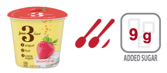 yoplait just 3 strawberry yogurt nutrition information