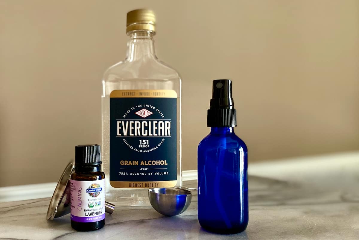 Homemade 66% alcohol Lavender Scented Hand Sanitizer made with Everclear
