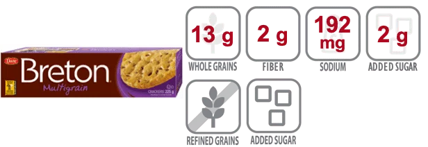 breton multigrain crackers nutritional information