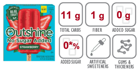 Outshine No Sugar Added Strawberry nutritional information