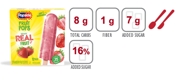 Popsicle Strawberry Fruit Pops nutritional information