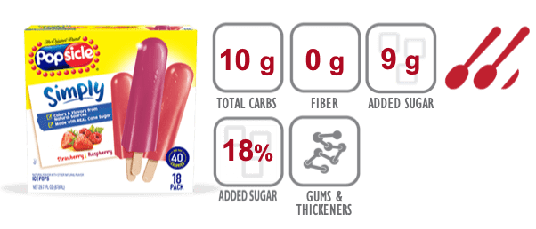 Popsicle Simply Strawberry nutritional information