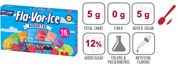 Fla Vor Ice Freezer Pops nutritional information