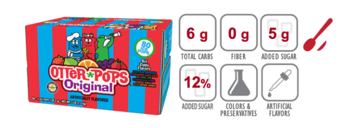 Nutritional information for Otter Pops Original Ice Pops